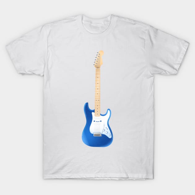 Sapphire Blue Electric Guitar Stratocaster Model T-Shirt by inspio art